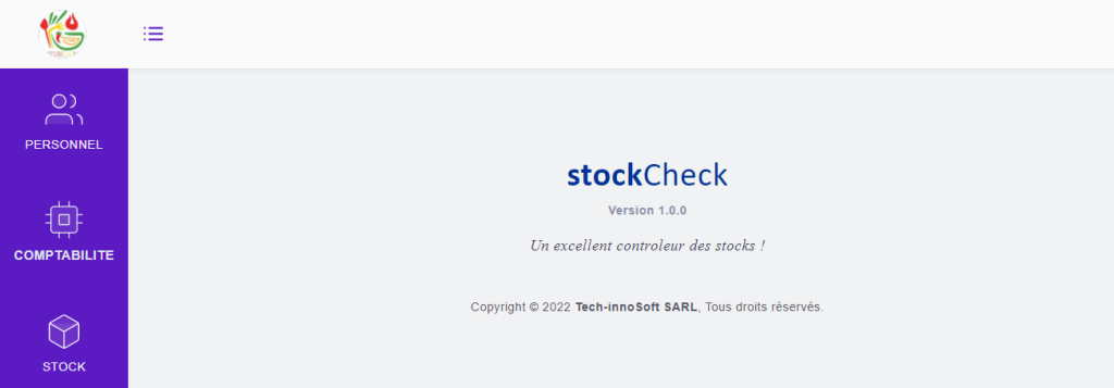 Capture du projet Stockcheck