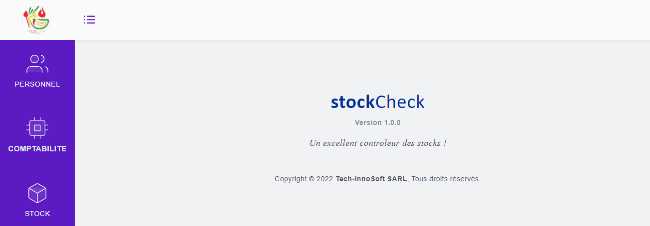 Capture du projet Stockcheck